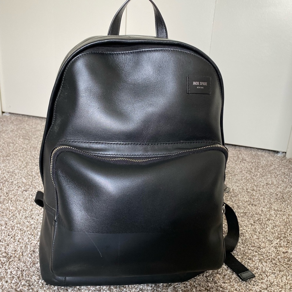 Jack Spade Black Leather Backpack